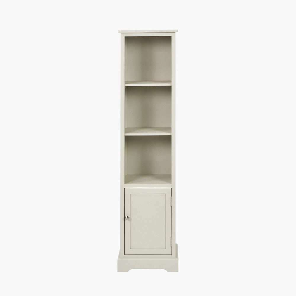 Croft Linen Pine Wood Slim 1 Door 3 Shelf Unit