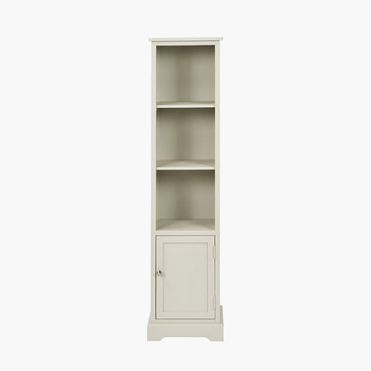 Croft Linen Pine Wood Slim 1 Door 3 Shelf Unit