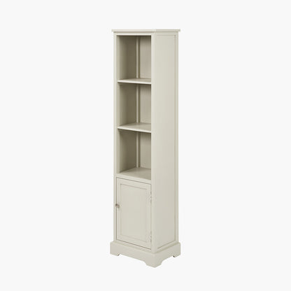 Croft Linen Pine Wood Slim 1 Door 3 Shelf Unit