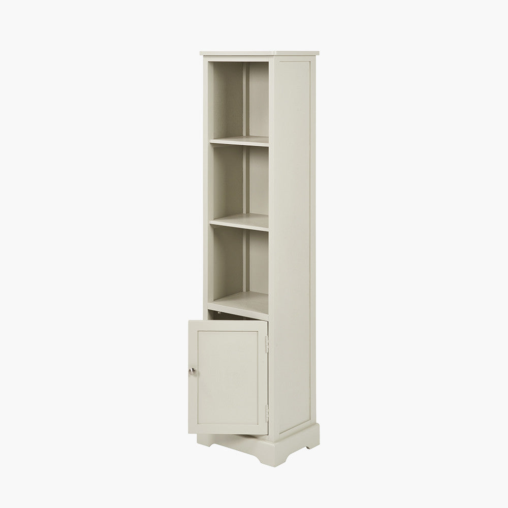 Croft Linen Pine Wood Slim 1 Door 3 Shelf Unit