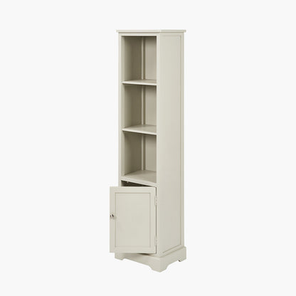Croft Linen Pine Wood Slim 1 Door 3 Shelf Unit