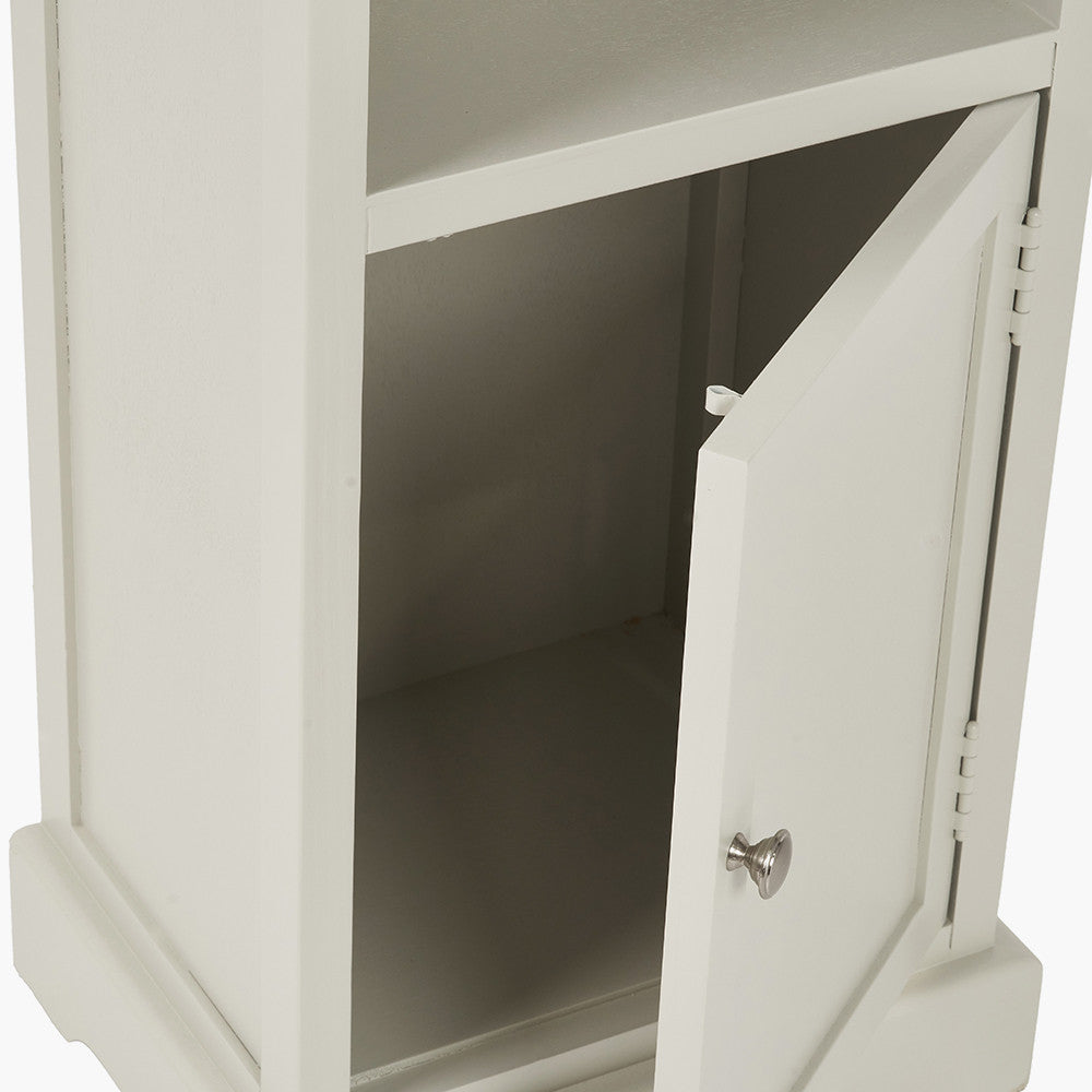 Croft Linen Pine Wood Slim 1 Door 3 Shelf Unit
