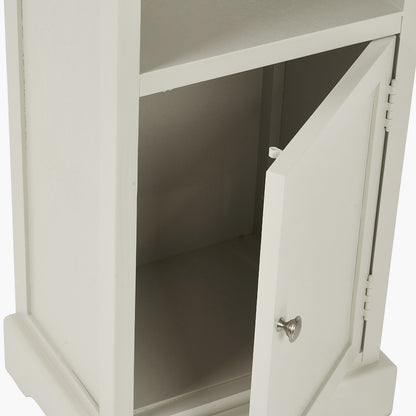 Croft Linen Pine Wood Slim 1 Door 3 Shelf Unit