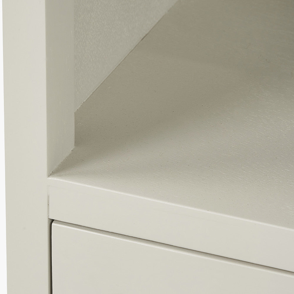 Croft Linen Pine Wood Slim 1 Door 3 Shelf Unit