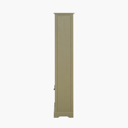 Croft Olive Pine Wood Slim 1 Door 3 Shelf Unit