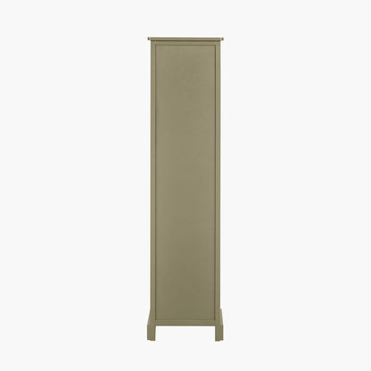Croft Olive Pine Wood Slim 1 Door 3 Shelf Unit