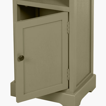Croft Olive Pine Wood Slim 1 Door 3 Shelf Unit