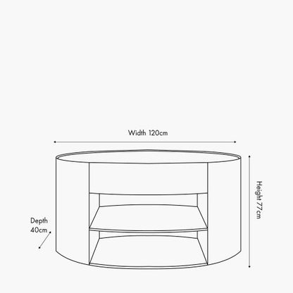 Tivoli Travertine Effect Veneer 1 Drawer Console Table