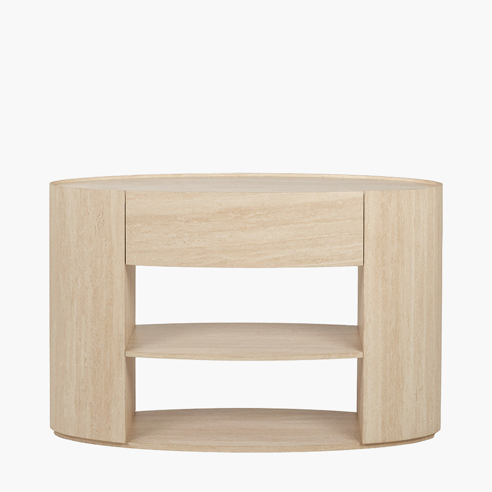 Tivoli Travertine Effect Veneer 1 Drawer Console Table
