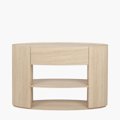 Tivoli Travertine Effect Veneer 1 Drawer Console Table