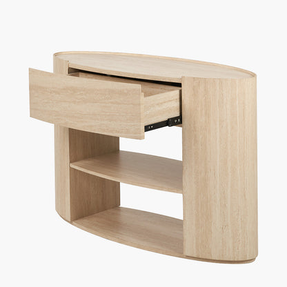 Tivoli Travertine Effect Veneer 1 Drawer Console Table