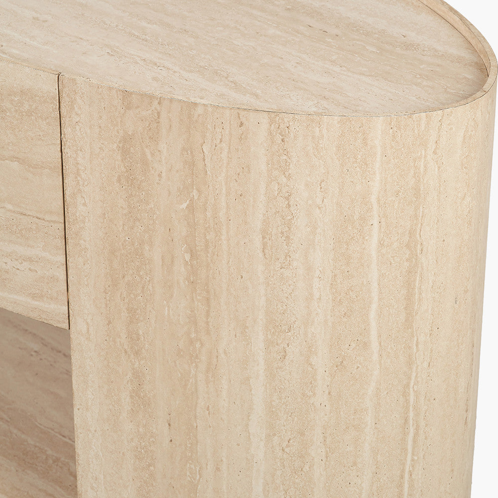 Tivoli Travertine Effect Veneer 1 Drawer Console Table