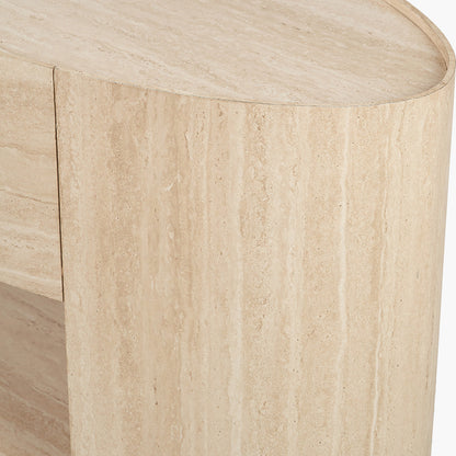 Tivoli Travertine Effect Veneer 1 Drawer Console Table