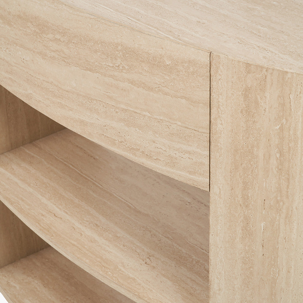 Tivoli Travertine Effect Veneer 1 Drawer Console Table