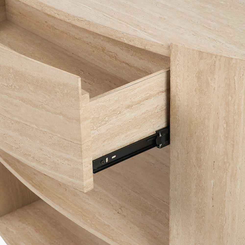 Tivoli Travertine Effect Veneer 1 Drawer Console Table