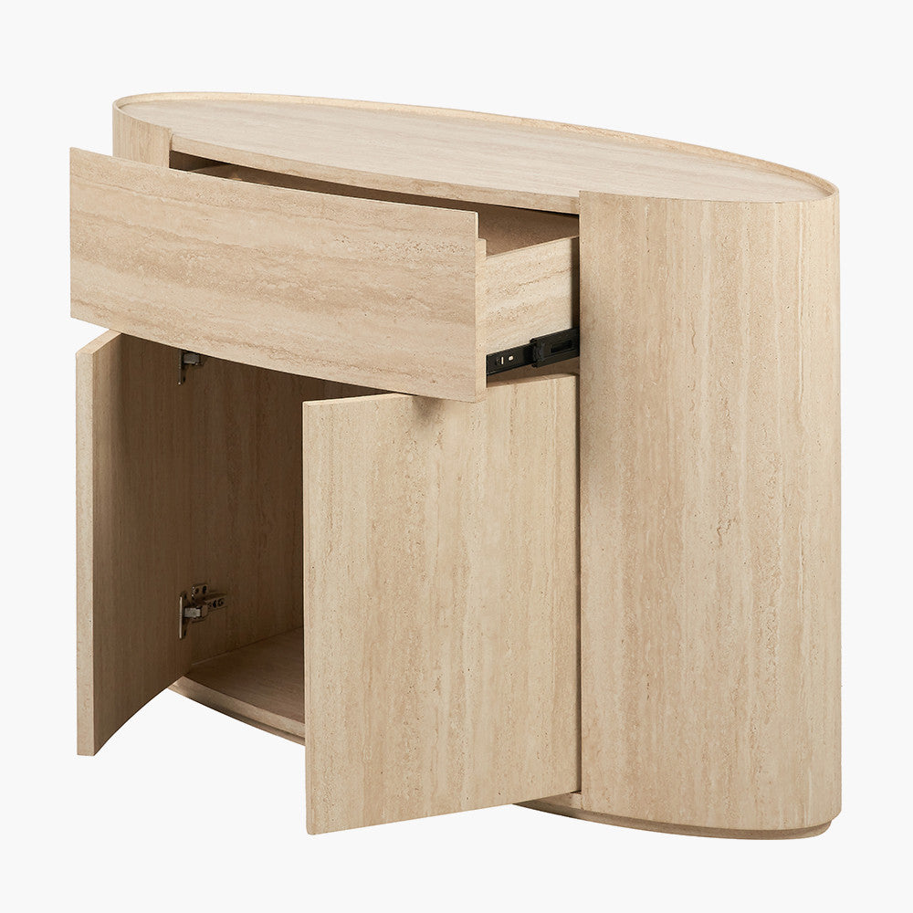 Tivoli Travertine Effect Veneer 1 Drawer, 2 Door Sideboard