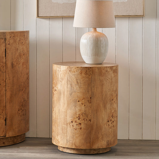 Newborough Burr Wood Effect Side Table