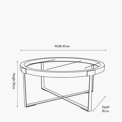 Vermont Clear Glass & Light Walnut Wood Veneer Coffee Table