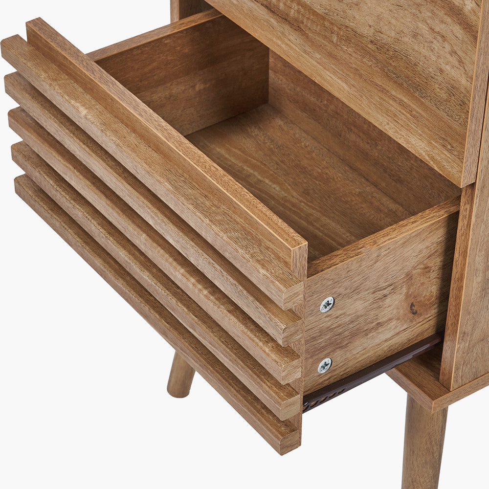 Larvik Natural Eucalyptus Wood 3 Drawer Tall Unit