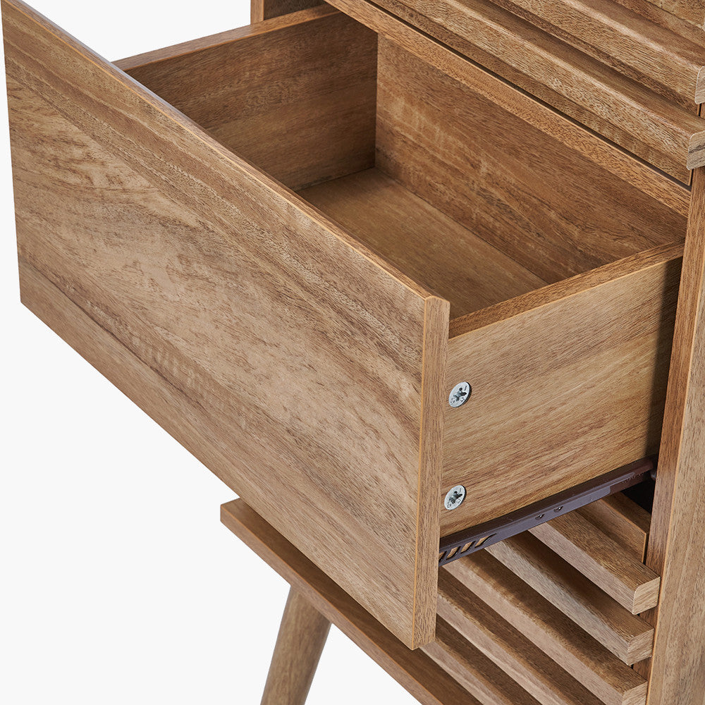 Larvik Natural Eucalyptus Wood 3 Drawer Tall Unit
