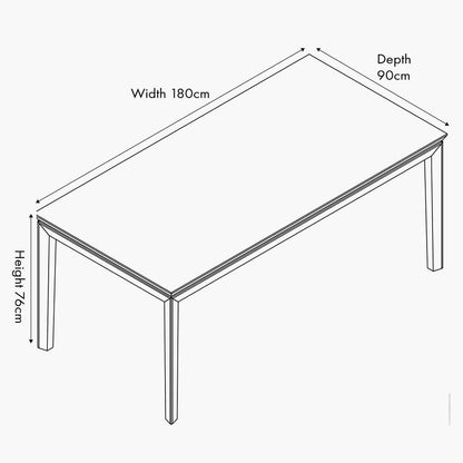 Gio 6 Seater Dining Table | White Sand Acacia Wood