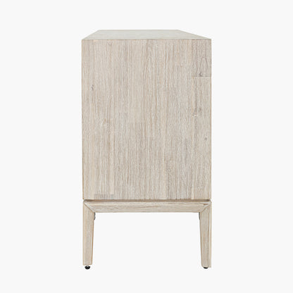 Gio White Sand Acacia Wood 4 Door Sideboard