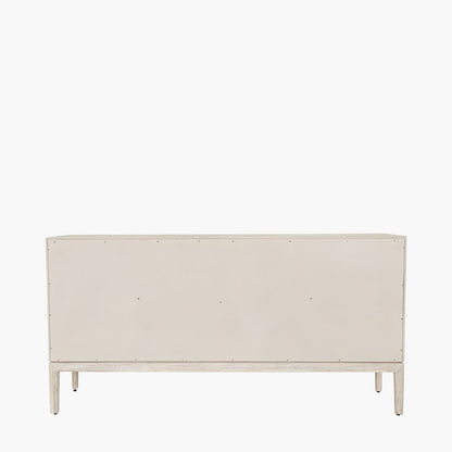 Gio White Sand Acacia Wood 4 Door Sideboard