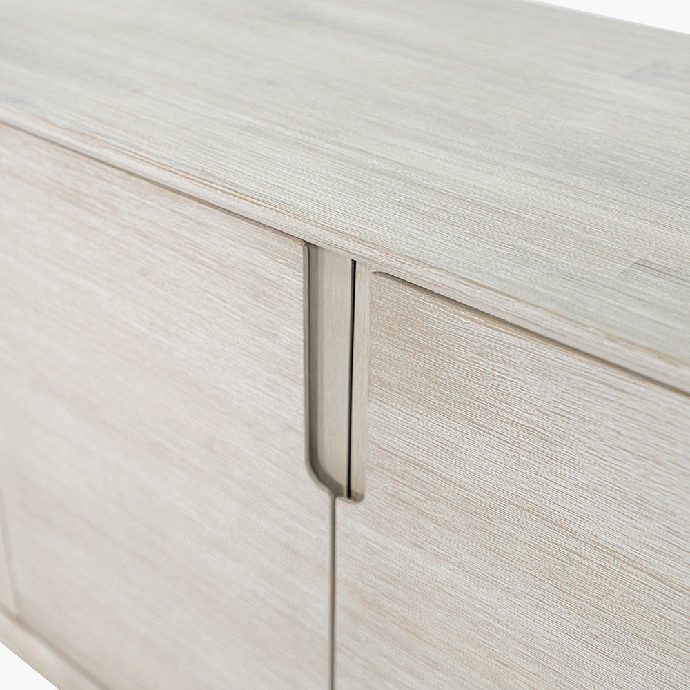 Gio White Sand Acacia Wood 4 Door Sideboard