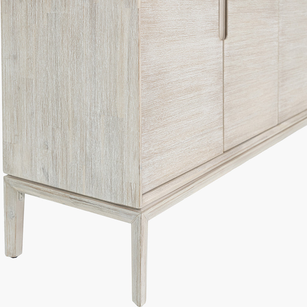 Gio White Sand Acacia Wood 4 Door Sideboard