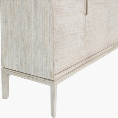 Gio White Sand Acacia Wood 4 Door Sideboard