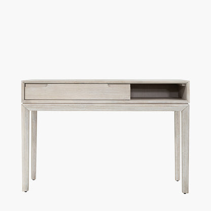 Gio White Sand Acacia Wood 1 Drawer Console Table