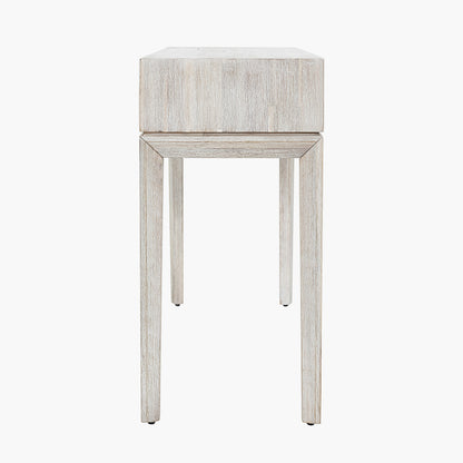 Gio White Sand Acacia Wood 1 Drawer Console Table