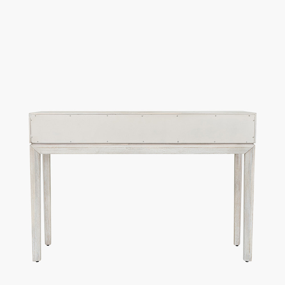 Gio White Sand Acacia Wood 1 Drawer Console Table