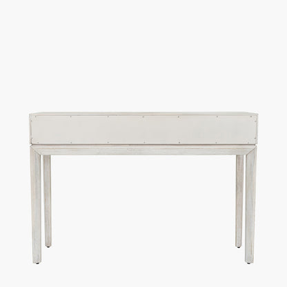 Gio White Sand Acacia Wood 1 Drawer Console Table