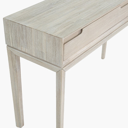 Gio White Sand Acacia Wood 1 Drawer Console Table