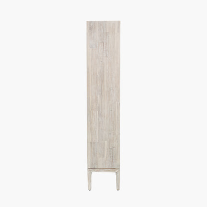 Gio White Sand Acacia Wood 2 Drawer 7 Niche Shelf Unit