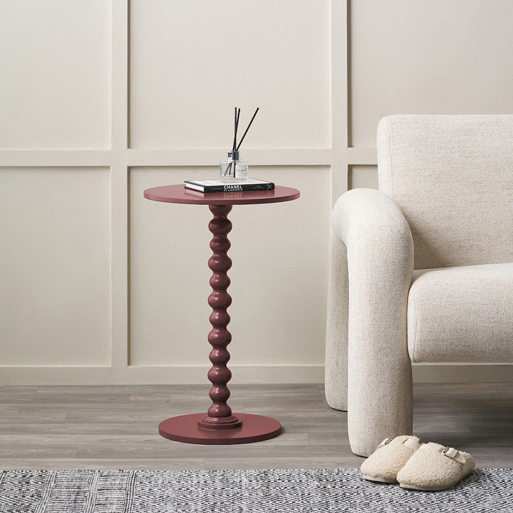 Margot Mulberry Wood Bobble Side Table