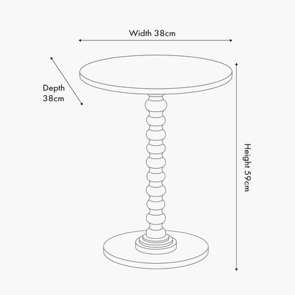 Margot Navy Wood Bobble Side Table