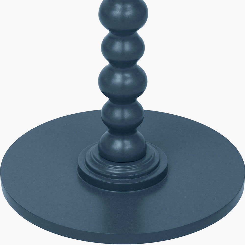 Margot Navy Wood Bobble Side Table
