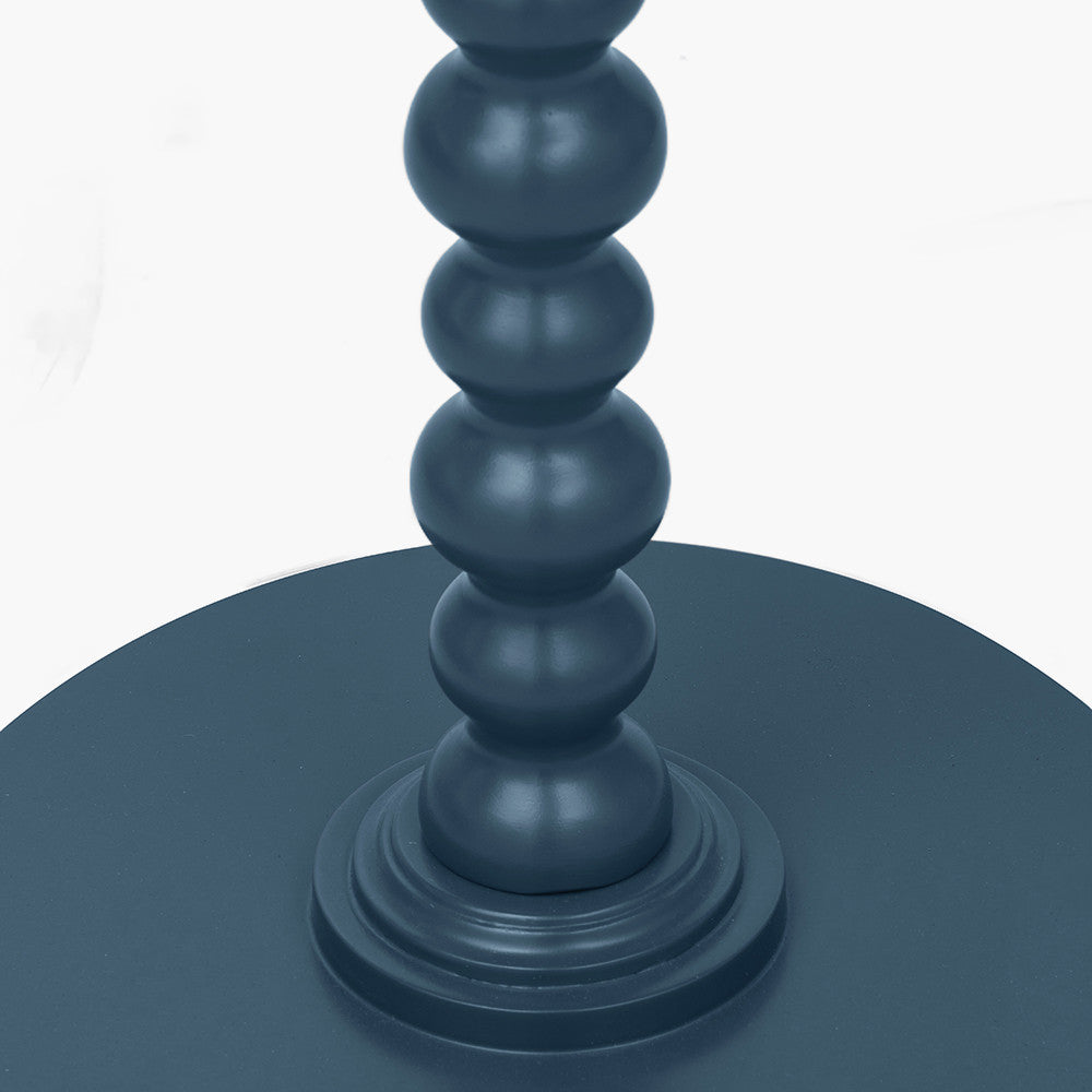 Margot Navy Wood Bobble Side Table