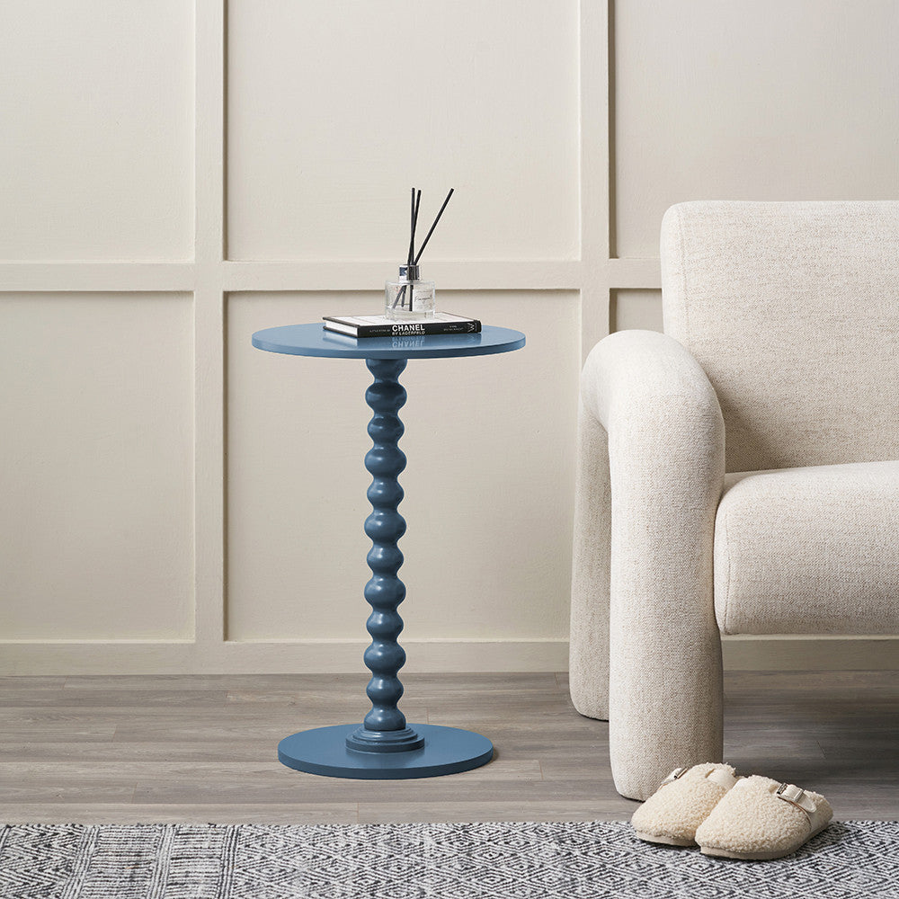 Margot Navy Wood Bobble Side Table