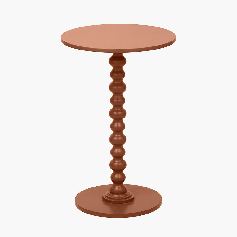 Margot Terracotta Wood Bobble Side Table
