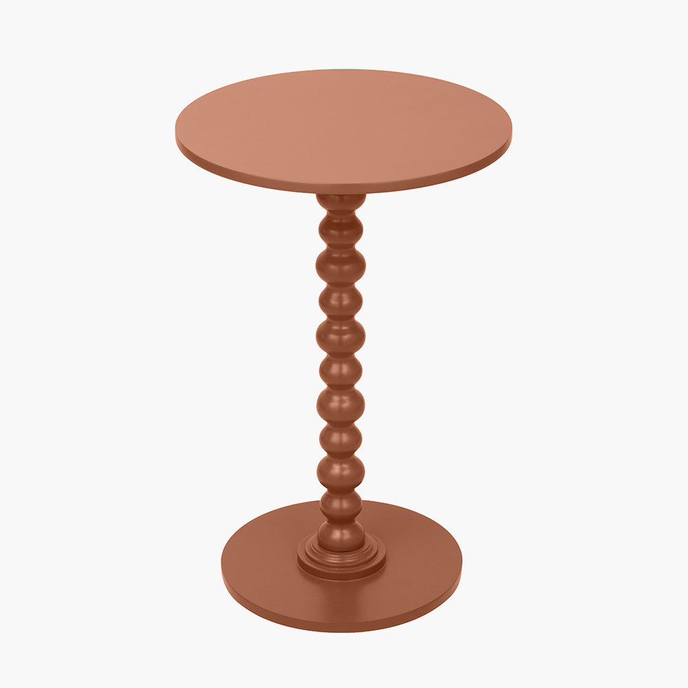 Margot Terracotta Wood Bobble Side Table