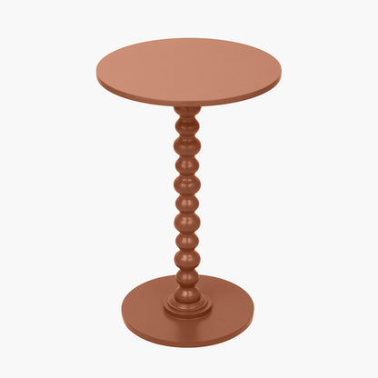 Margot Terracotta Wood Bobble Side Table