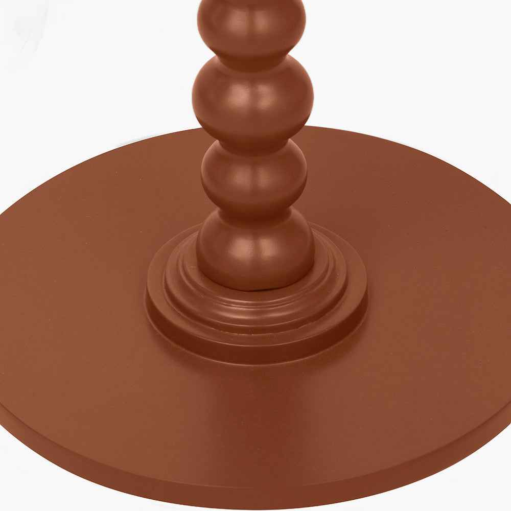 Margot Terracotta Wood Bobble Side Table