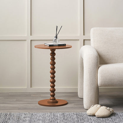 Margot Terracotta Wood Bobble Side Table