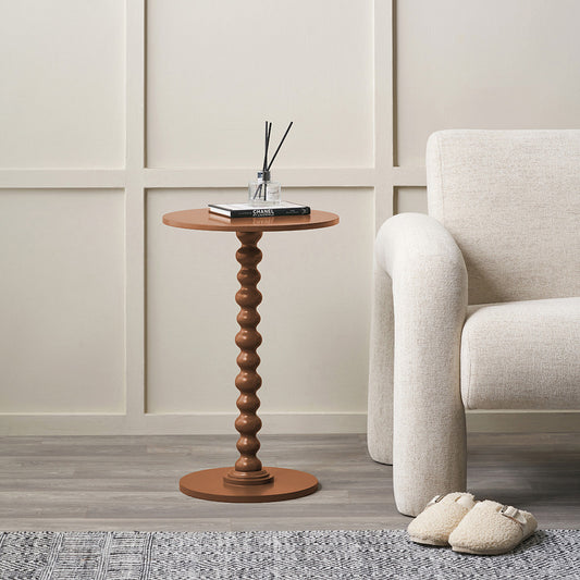 Margot Terracotta Wood Bobble Side Table