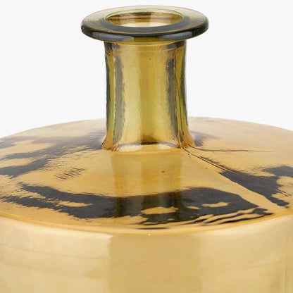 Amber Recycled Glass Bottle Vase – Large Sustainable Decorative Vase