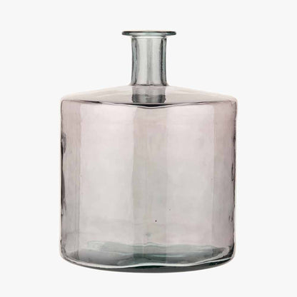 Grey Recycled Glass Bottle Vase – Sustainable Decorative Statement Vase