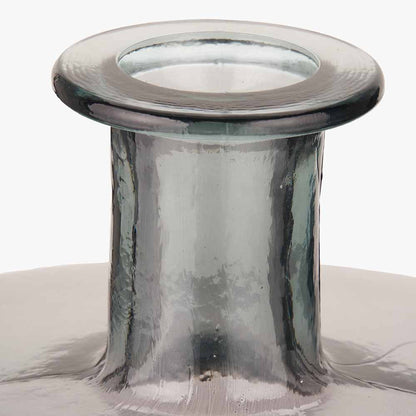 Grey Recycled Glass Bottle Vase – Sustainable Decorative Statement Vase